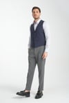 Yakalı Basic V Yaka Slim Fit Yelek