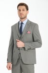 Yeşil Slim Fit Erkek Düz Mono Yaka Çift Yırtmaçlı Astarlı Takim Elbise