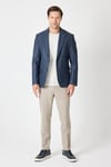 Yolix Erkek Antrasit Denim Görünümlü Spor Blazer Ceket
