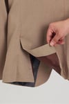 Zenova Erkek Camel Dokulu Poliviskon Kumaş Slim Fit Spor Blazer Ceket (Büyük Beden-Battal)