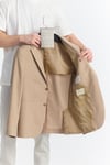 Zenova Erkek Camel Yarım Astarlı Torba Cepli İlkbahar-Yaz Spor Blazer Ceket