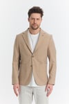 Zenova Erkek Camel Yarım Astarlı Torba Cepli İlkbahar-Yaz Spor Blazer Ceket
