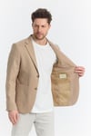 Zenova Erkek Camel Yarım Astarlı Torba Cepli İlkbahar-Yaz Spor Blazer Ceket