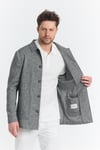 Zevos Erkek Siyah Keten Karışımlı Overshirt Baharlık Ceket Yeni Sezon
