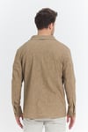 Zevos Erkek Vizon Keten Karışımlı Overshirt Baharlık Ceket Yeni Sezon
