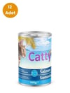 Catty Somonlu Parça Etli Sos İçinde Yetişkin Kedi Konservesi 400 gr x 12 Adet