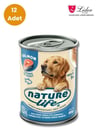 Naturelife Somonlu Sos İçinde Parça Etli Yetişkin Köpek Konservesi 400 Gr x 12 Adet