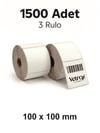 VETROX 1.KALİTE TERMAL BARKOD ETİKETİ 100X100 mm 1500 Adet-TAM ADET