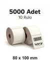 VETROX 1.KALİTE TERMAL BARKOD ETİKETİ 80x100mm 5000 Adet-TAM ADET