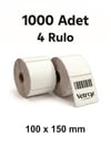 VETROX 1.KALİTE TERMAL BARKOD ETİKETİ 100X150 mm 1000 Adet-TAM ADET