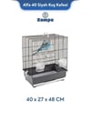 Zampa Plus Alfa 40 Siyah Kuş Kafesi 40x27x48 Cm (Zıt-2778)