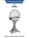 Zampa Plus Chiara Stantlı Kuş Kafesi Gri 56,5x36,5x60+70cm (ZIT-2839)