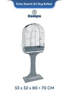 Zampa Plus Evita Stantlı Kuş Kafesi Gri 53x32x80 +70 cm (ZIT-2808)