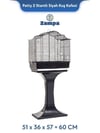 Zampa Plus Patty 2 Stantlı Kuş Kafesi Siyah 51x36x57+60cm (ZIT-2914)