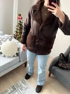CEP DETAYLI KAHVERENGİ LAMİNELİ MONT