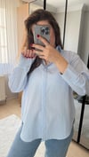 Mavi Çizgili Oversize Gömlek