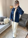 Omuz Düğme Tasarımlı Denim Ceket Gömlek