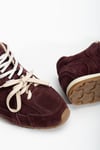 Hakiki Deri Ortapedik Rahat Taban Çift Renk Bağcıklı Bordo Sneaker Süet Spor Ayakkabı