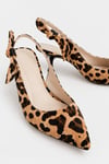 Lara Leopar Kadın Slingback Topuklu
