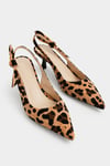 Lara Leopar Kadın Slingback Topuklu