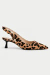 Lara Leopar Kadın Slingback Topuklu