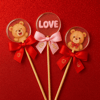  Aşkın En Tatlı Hali: Love ve Ayıcık Temalı Şeffaf Tasarım Lolipop