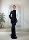 Omuz Detaylı, Yanı Taş Şeritli Asimetrik Tasarım Abiye
