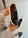 Mario Lacivert Hakiki Deri Erkek Sneaker