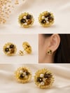 Doğal taş 14 k gold   vip küpe