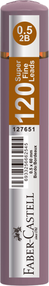  FABER MİN GRIP SOFT 0.5MM 2B 60MM 120Lİ TİT BORDO 127651