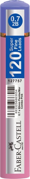 FABER MİN GRIP SOFT 0.7MM 2B 60MM 120Lİ KOMBO PEMBE/MOR 127757
