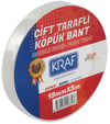 KRAF ÇİFT TARAFLI KÖPÜK BANT 19mm x 5m 