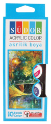 SÜDOR AKRİLİK BOYA SET 10 RENK 20 ML 