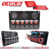 Carub Anahtar Switch Paneli 6 lı Voltmetre + USB + Çakmak Kırmızı Işıklı 18x11 cm BR4630153