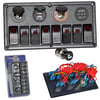Carub Anahtar Switch Paneli 8 lı Voltmetre + USB + Çakmak Kırmızı Işıklı 23,5x12 cm BR4630155