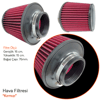 Carub Hava Filtresi Tuning Kırmızı 16cmx15cm (Giriş: 76mm) BR4686341
