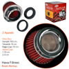 Carub Hava Filtresi Tuning Krom-Kırmızı 15cmx15,5cm (Giriş 2 Aparatlı) BR4686301