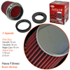 Carub Hava Filtresi Tuning Krom-Kırmızı 15cmx15cm (Giriş 2 Aparatlı) BR4686101