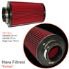 Carub Hava Filtresi Tuning Krom-Kırmızı Uzun 24cmx15cm (Giriş: 76mm) BR4686340