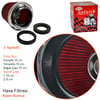 Carub Hava Filtresi Tuning Krom-Kırmızı 15cmx15cm (Giriş 2 Aparatlı) BR4686201