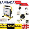 Lambada Projektör Güneş Enerjili Şarjlı COB Ledli 30W USB li Kırmızı-Mavi 23x16x29 cm BR4500203