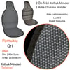 NYF 01 Terletmez Minder Pamuklu Gri 3 lü Set (2 Ön Pilot + 1 Arka Oturma)
