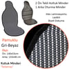 NYF 03 Terletmez Minder Pamuklu Gri-Beyaz 3 lü Set (2 Ön Pilot + 1 Arka Oturma)