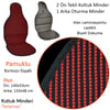 NYF 06 Terletmez Minder Pamuklu Kırmızı-Siyah 3 lü Set (2 Ön Pilot + 1 Arka Oturma)