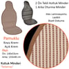 NYF 09 Terletmez Minder Pamuklu Koyu Krem-Açık Krem 3 lü Set (2 Ön Pilot + 1 Arka Oturma)