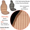 NYF 10 Terletmez Minder Pamuklu Krem-Açık Krem 3 lü Set (2 Ön Pilot + 1 Arka Oturma)