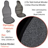 NYF 51 Terletmez Minder Premium Pamuklu Gri 3 lü Set (2 Ön Pilot + 1 Arka Oturma)