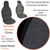 NYF 52 Terletmez Minder Premium Pamuklu Füme 3 lü Set (2 Ön Pilot + 1 Arka Oturma)