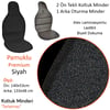 NYF 53 Terletmez Minder Premium Pamuklu Siyah 3 lü Set (2 Ön Pilot + 1 Arka Oturma)