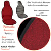 NYF 54 Terletmez Minder Premium Pamuklu Kırmızı 3 lü Set (2 Ön Pilot + 1 Arka Oturma)